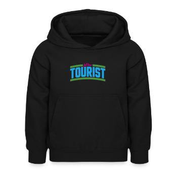 Touriste à temps plein | Couleurs changeantes - Sweat à capuche Enfant - noir - Devant - AI Model Kid Female (0cm)