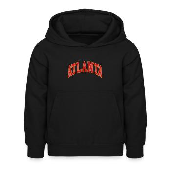 Atlanta - Kinder Hoodie - Schwarz - Vorne - AI Model Kid Female (0cm)