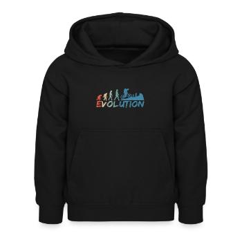 MTB Mountain bike Papa Dad Mtb Evolution Retro - Kinder Hoodie - Schwarz - Vorne - AI Model Kid Female (0cm)