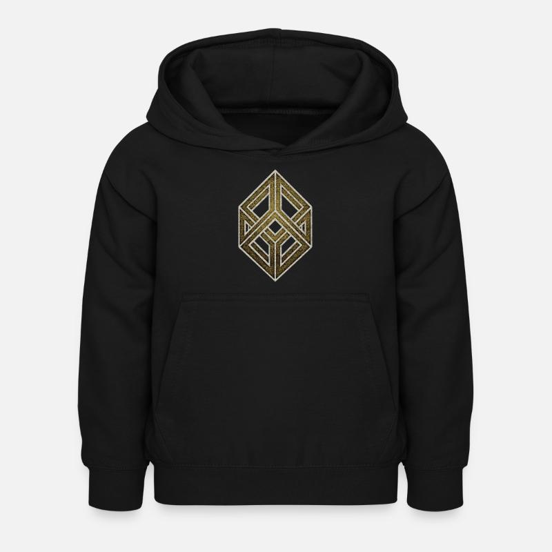 Optical illusion, cube, geometry, mathematics - Kids Hoodie - black