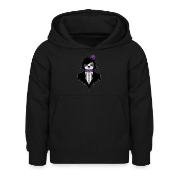GOTHIC FAULTIER GRUFTI GOTH SLOTH GOTHIC ÄSTHETIK - Kinder Hoodie - Schwarz - Vorne - AI Model Kid Female (0cm)