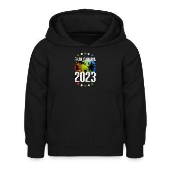 Grande Canarie 2023 (Garantie du prix le plus bas) - Sweat à capuche Enfant - noir - Devant - AI Model Kid Female (0cm)