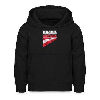 Innsbruck - Kinder Hoodie - Schwarz - Vorne - AI Model Kid Female (0cm)