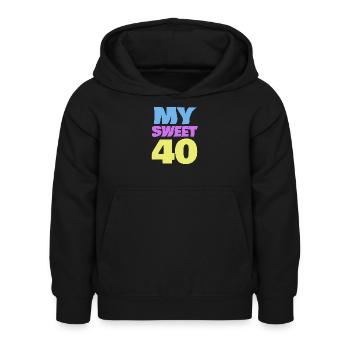 Logo de l’explosion de couleurs des années 40 - Sweat à capuche Enfant - noir - Devant - AI Model Kid Female (0cm)