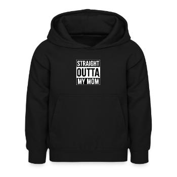 Straight Outta My Mom - Kinder Hoodie - Schwarz - Vorne - AI Model Kid Female (0cm)