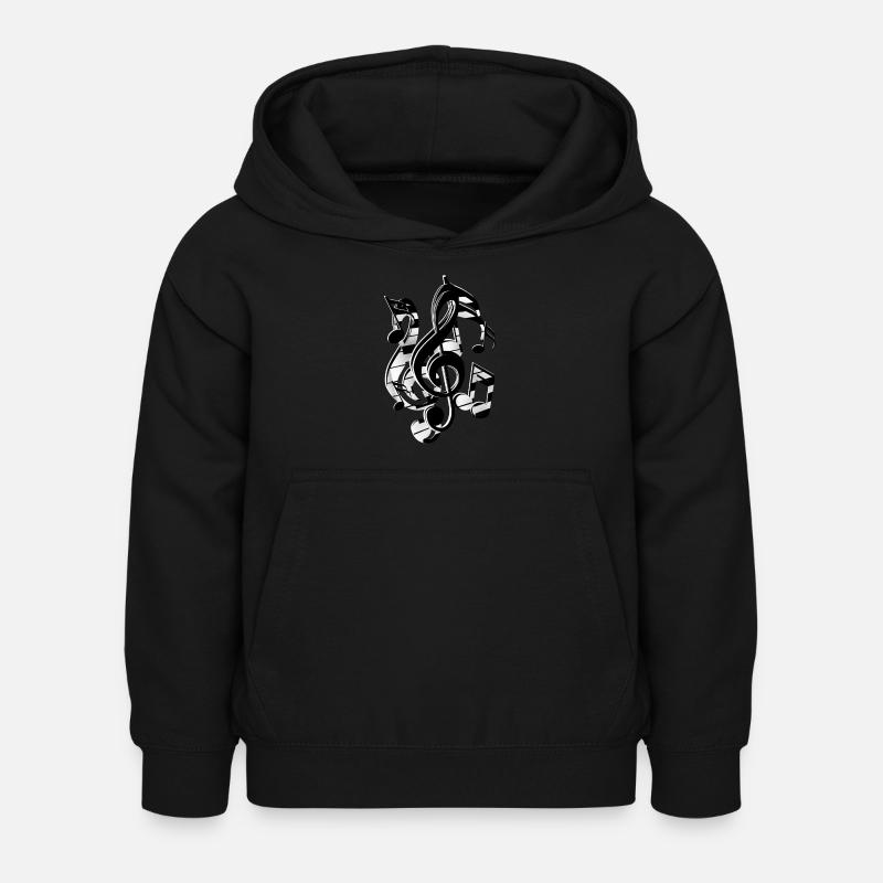 Clef notes - Kids Hoodie - black