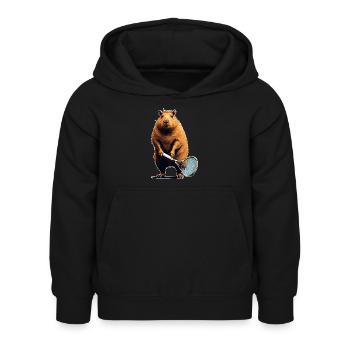 Capybara Tennis - Kinder Hoodie - Schwarz - Vorne - AI Model Kid Female (0cm)