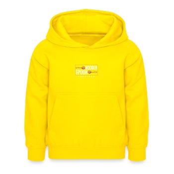 Survivant de cuillère en bois J’ai survécu à la cuillère en bois - Sweat à capuche Enfant - jaune - Devant - AI Model Kid Female (0cm)