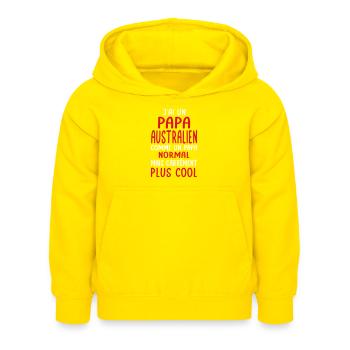 J'ai un papa Australien plus cool - Sweat à capuche Enfant - jaune - Devant - AI Model Kid Female (0cm)
