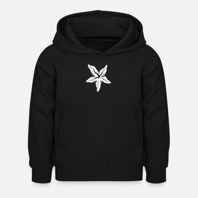 Seestern - Kinder Hoodie - Schwarz