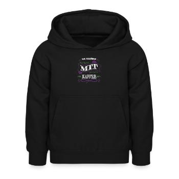 geek geschenk bday lieben coffeeshop geschenkidee - Kinder Hoodie - Schwarz - Vorne - AI Model Kid Female (0cm)