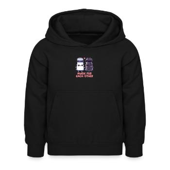 Sel et poivre - Sweat à capuche Enfant - noir - Devant - AI Model Kid Female (0cm)