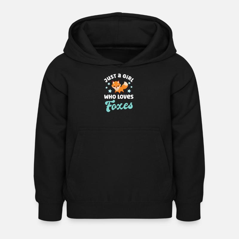 Fox foxes - Kids Hoodie - black