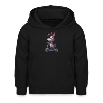 Esel Roller - Kinder Hoodie - Schwarz - Vorne - AI Model Kid Female (0cm)