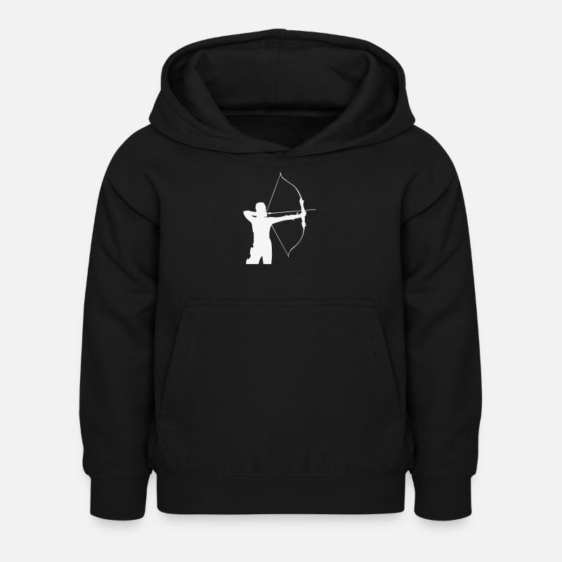 Bogenschütze Silhouette - Kinder Hoodie - Schwarz