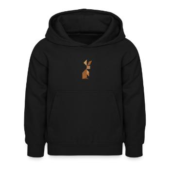 Rabbit - Tangram - Kids Hoodie - black - Front - AI Model Kid Female (0cm)
