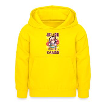 Just A Girl Who Loves Ramen - Kids Hoodie - yellow - Front - AI Model Kid Female (0cm)