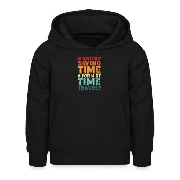 Voyage dans le temps - Sweat à capuche Enfant - noir - Devant - AI Model Kid Female (0cm)