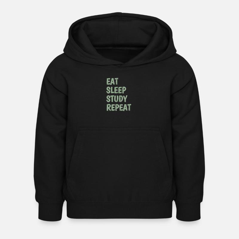 Eat Sleep Study Repeat - Kinder Hoodie - Schwarz