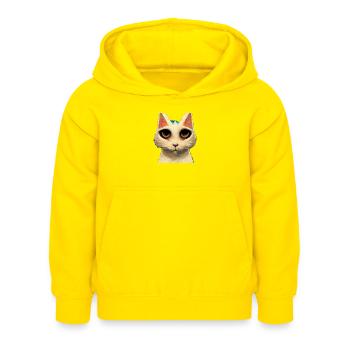 Chat brun - Sweat à capuche Enfant - jaune - Devant - AI Model Kid Female (0cm)