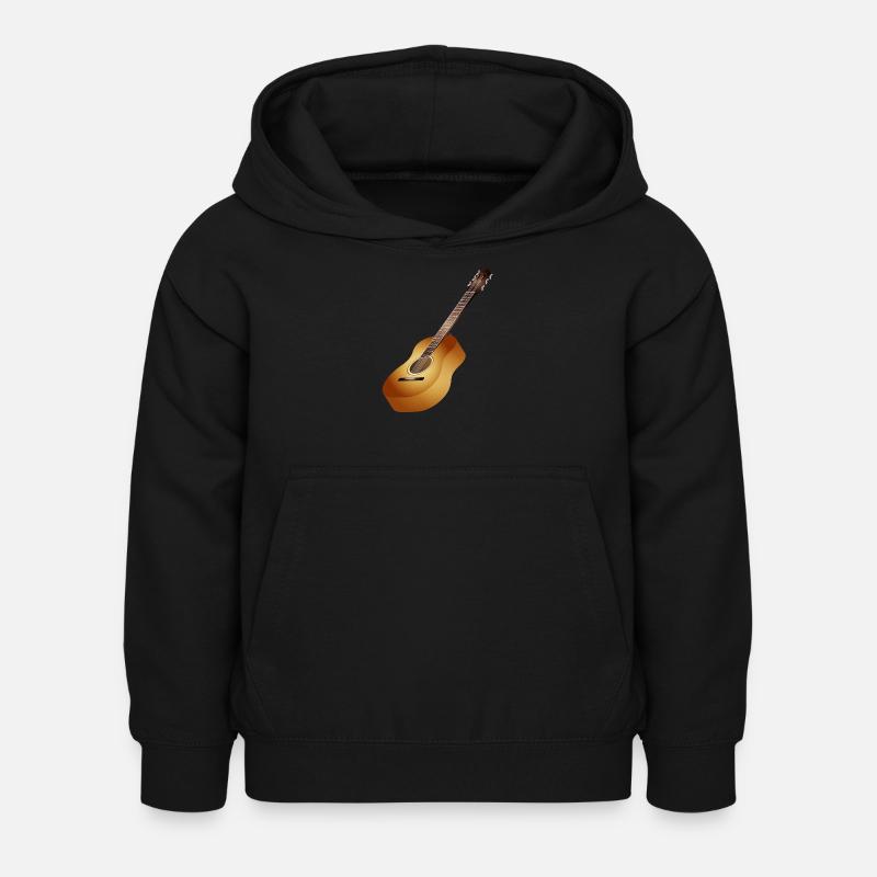belle guitare acoustique 3D dans des tons chauds - Sweat à capuche Enfant - noir