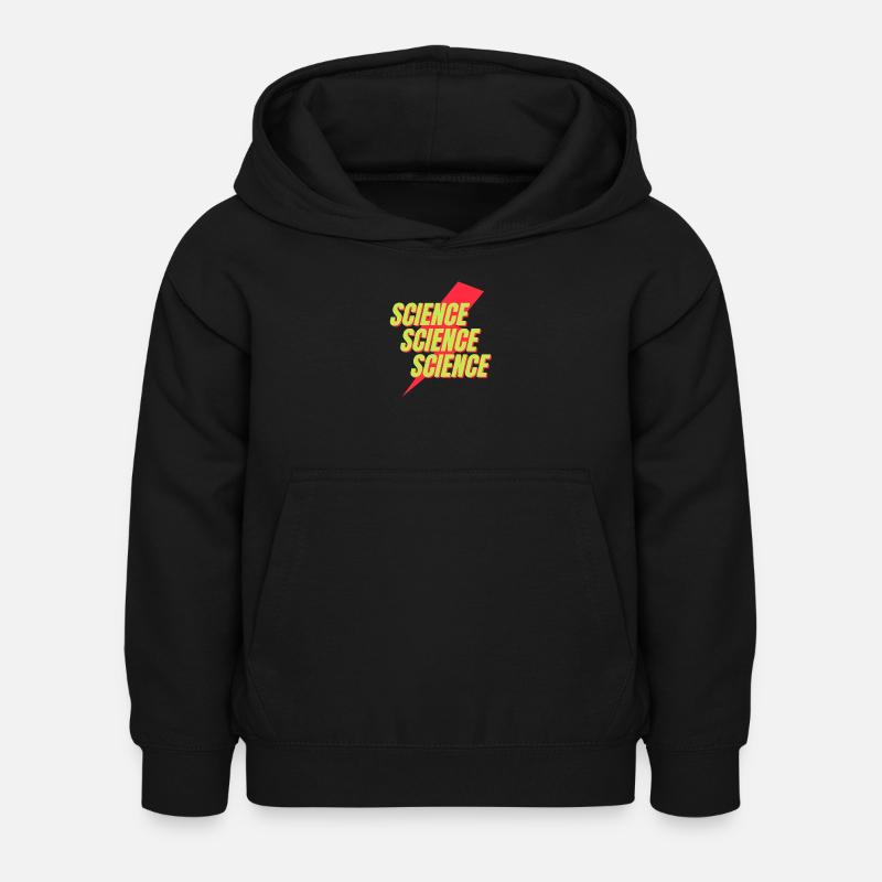 Neon Science Bolt Design - Kids Hoodie - black