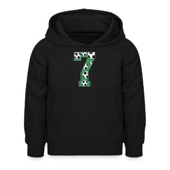 7 Geburtstag Fußball grün - Kinder Hoodie - Schwarz - Vorne - AI Model Kid Female (0cm)