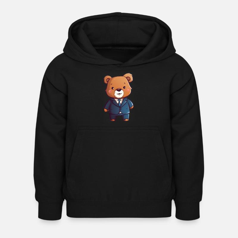 Executive Bear - Kids Hoodie - black