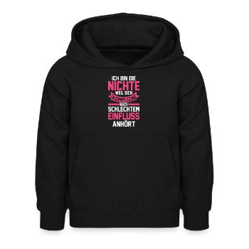 Nichte - Kinder Hoodie - Schwarz - Vorne - AI Model Kid Female (0cm)
