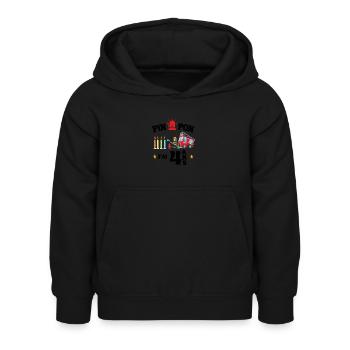 pimpon j'ai 4 ans cadeau anniversaire pompier - Sweat à capuche Enfant - noir - Devant - AI Model Kid Female (0cm)