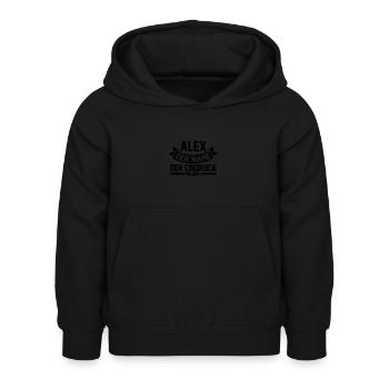 Alexander Alexandra Alexa Alex - Kinder Hoodie - Schwarz - Vorne - AI Model Kid Female (0cm)
