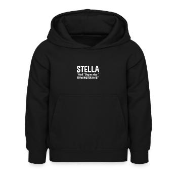 Prénom Stella - Sweat à capuche Enfant - noir - Devant - AI Model Kid Female (0cm)