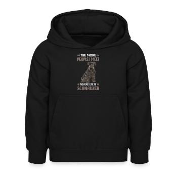 Race de chien Schnauzer - Sweat à capuche Enfant - noir - Devant - AI Model Kid Female (0cm)