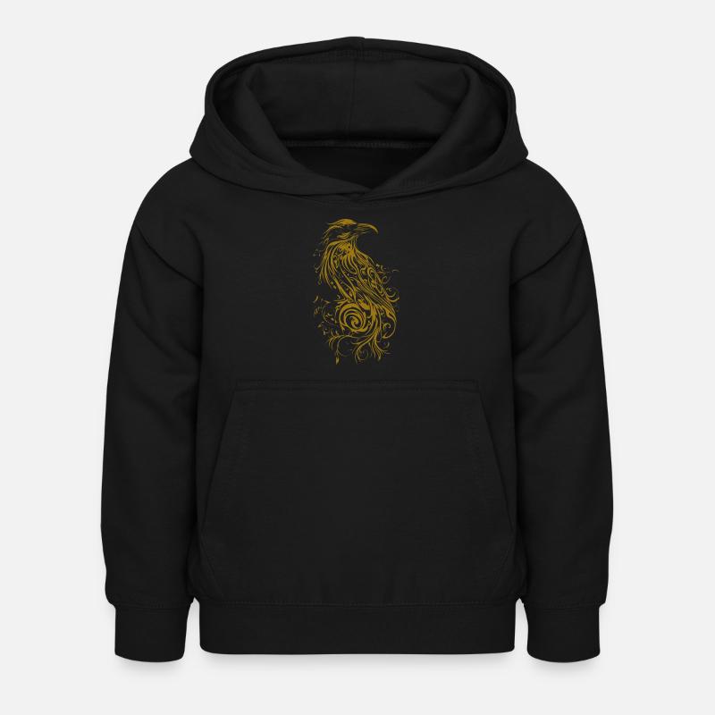 Corbeau d’or Goth - Sweat à capuche Enfant - noir