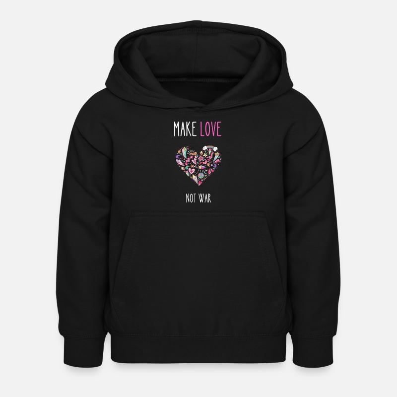 Faites de l’amour pas la guerre - Sweat à capuche Enfant - noir