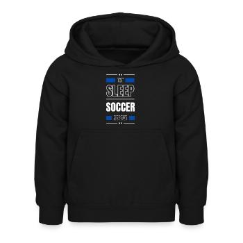 eat sleep soccer repeat geschenk idee spruch - Kinder Hoodie - Schwarz - Vorne - AI Model Kid Female (0cm)