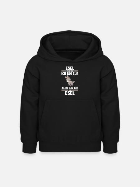 Esel - Kinder Hoodie - Schwarz