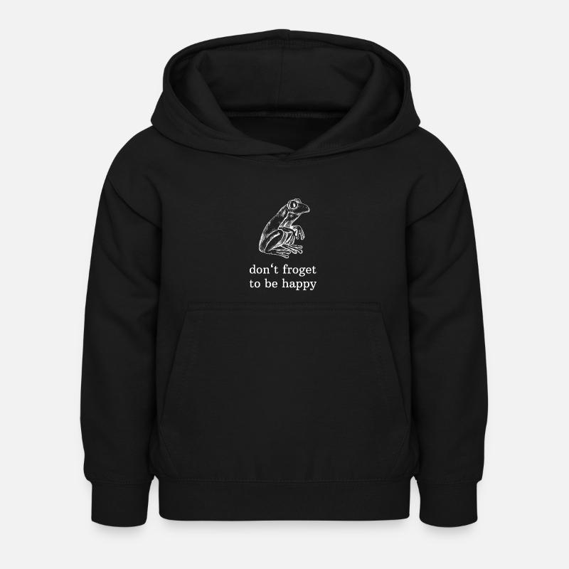 Drôle de dicton de grenouille - Sweat à capuche Enfant - noir