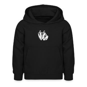 Trois Poivres Simple Végétal Design - Sweat à capuche Enfant - noir - Devant - AI Model Kid Female (0cm)