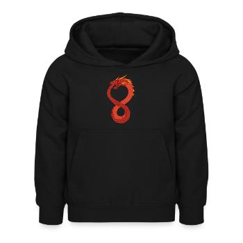 Dragon infini - Sweat à capuche Enfant - noir - Devant - AI Model Kid Female (0cm)