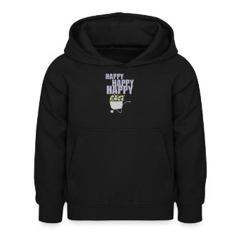 BROUETTES HEUREUSES - Sweat à capuche Enfant - noir - Devant - AI Model Kid Female (0cm)