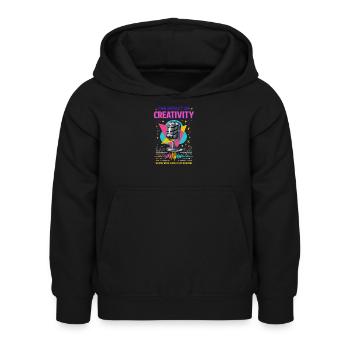 The power of creativity - Kids Hoodie - black - Front - AI Model Kid Female (0cm)