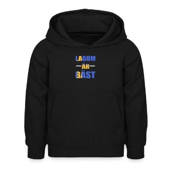 Suède Lagom suédois - Sweat à capuche Enfant - noir - Devant - AI Model Kid Female (0cm)