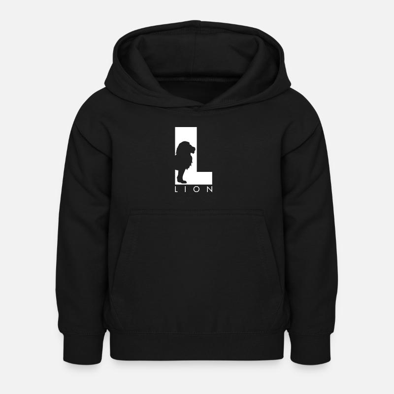 Lion Silhouette Löwe - Sweat à capuche Enfant - noir