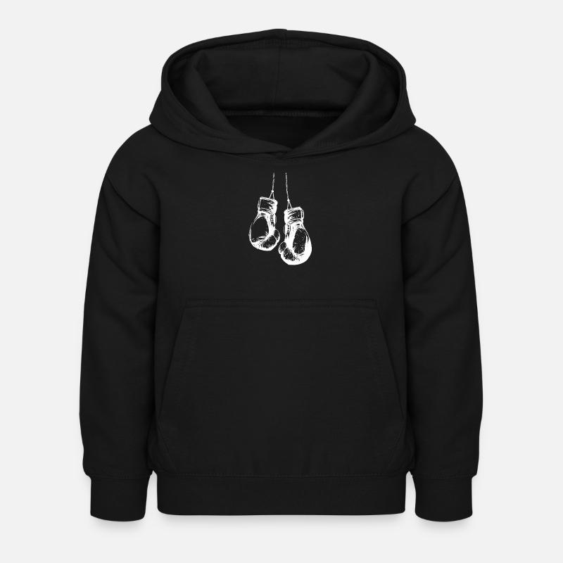 Gants de boxe suspendus en blanc - Sweat à capuche Enfant - noir