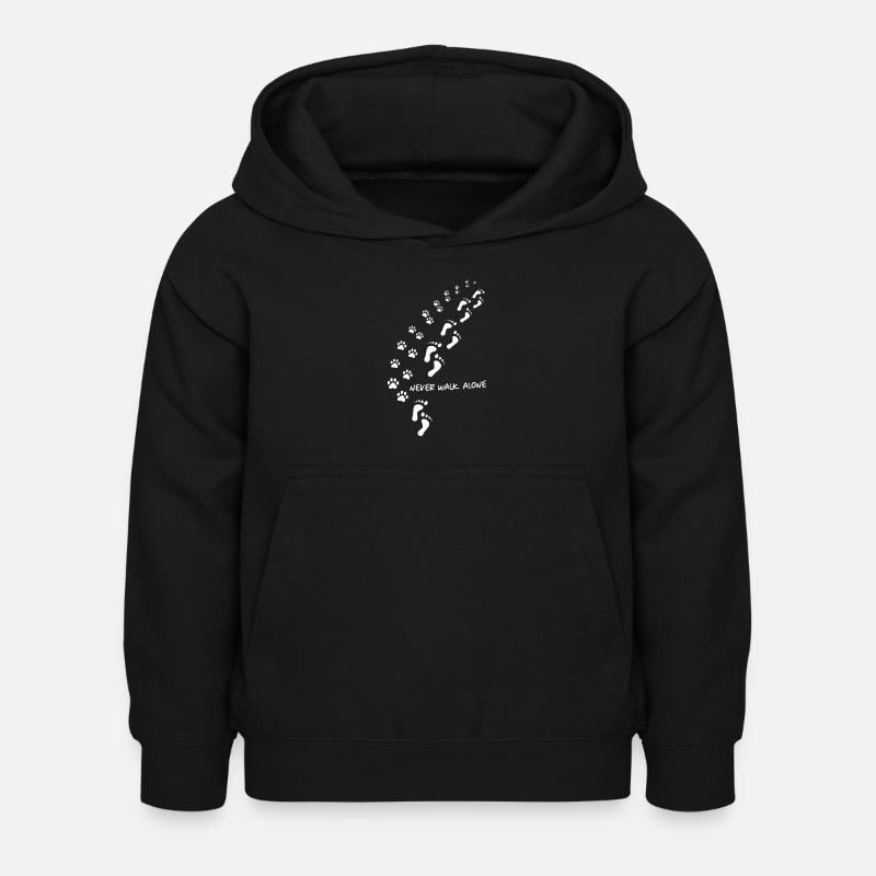 Never Walk Alone - traces - Kids Hoodie - black