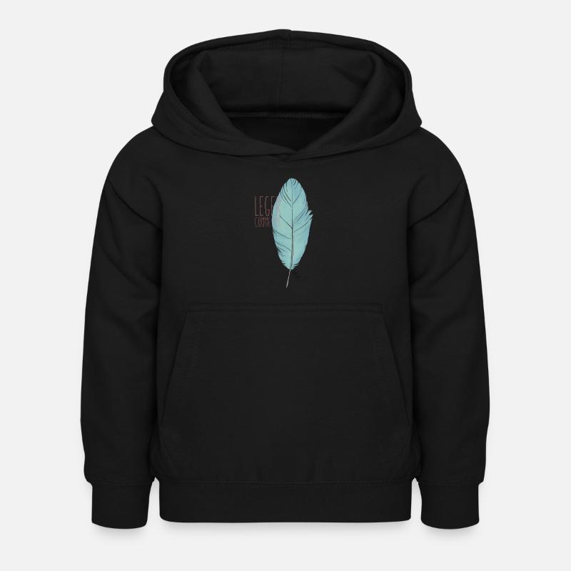 plume - Sweat à capuche Enfant - noir