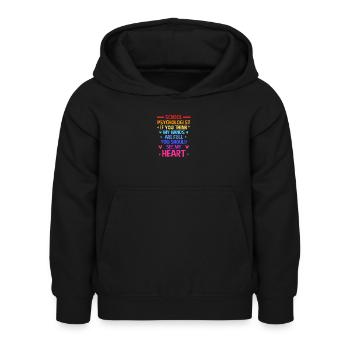 Schulpsychologe Psychologe Psychotherapeut - Kinder Hoodie - Schwarz - Vorne - AI Model Kid Female (0cm)