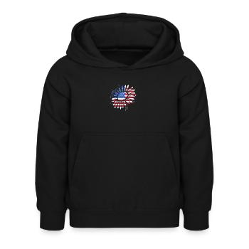 Vierter Juli Nationalfarben Nationalfeiertag USA - Kinder Hoodie - Schwarz - Vorne - AI Model Kid Female (0cm)