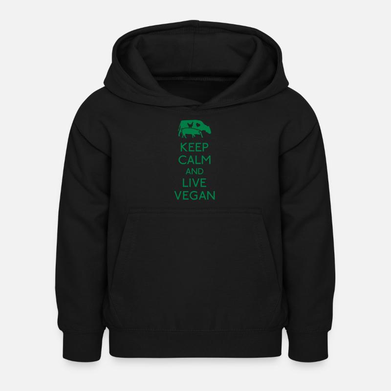 Keep Calm live vegan - Sweat à capuche Enfant - noir